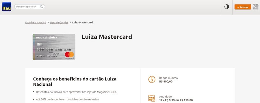 Cartão de crédito do Magazine Luiza, com bandeira MasterCard- conheça o cartão Luiza