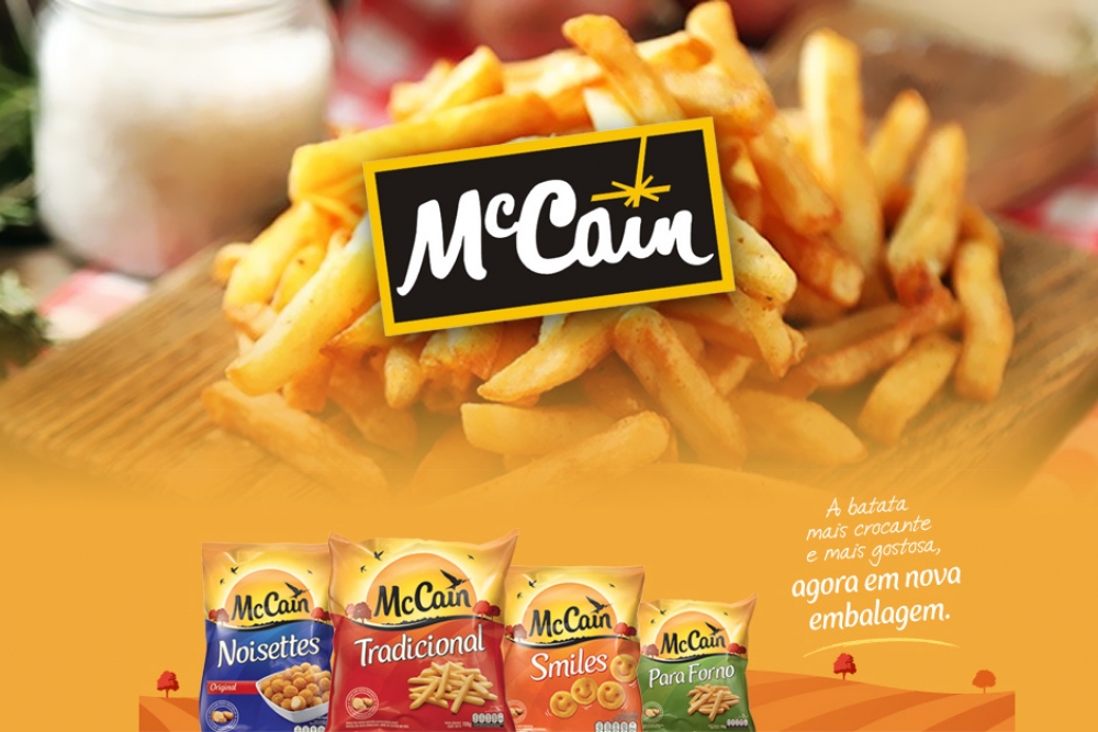 Mccain: empresa canadense no Brasil líder em produtos de batatas congeladas.